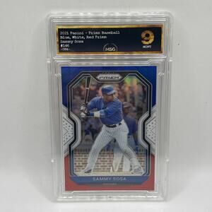 2021 Panini Prizm Baseball Red/White/Blue Parallel Sammy Sosa #146 Graded 9 MLB